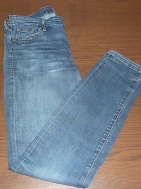 GUESS Mid-Rise Skinny Stone Washed Blue Jeans Stretch Women's Size 30